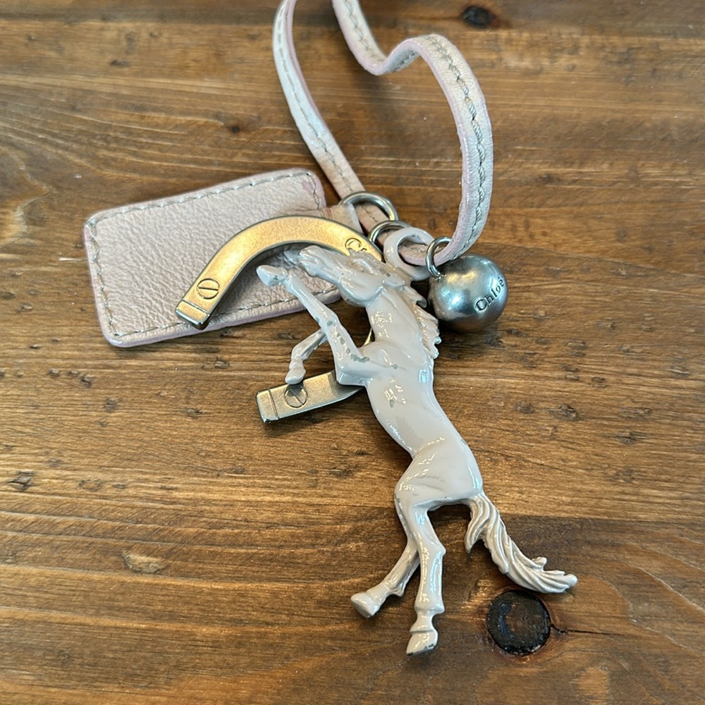 Chloe Horse Bag Charm Set in Natural Color